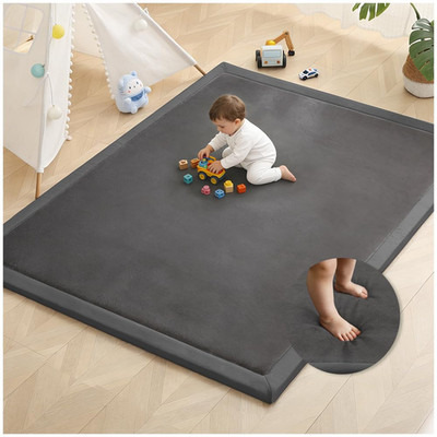 Large Non-Slip Baby Play Mat 79''x59'' - Thick Memory Foam for Tummy Time