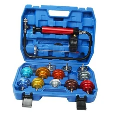 Radiator Pressure Tester Kit, 15PCS Pressure Leak Tester Tool Kit Blue 15PCS