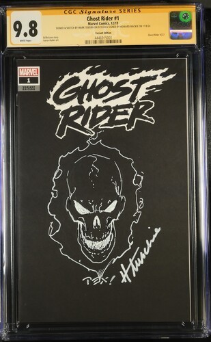 Ghost Rider #1 Variant Signed Howard Mackie Signed/Sketch Mark Texeira CGC 9.8