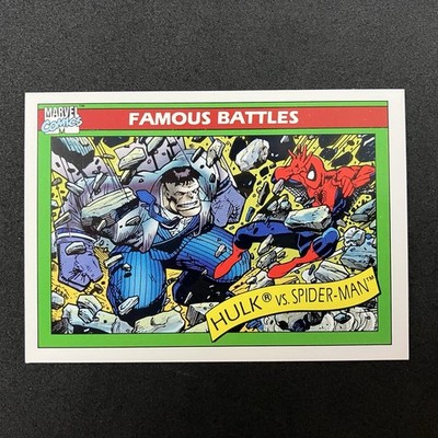 Hulk vs Spider-Man 1990 Impel Marvel Universe Famous Battles Card #114