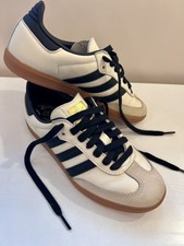 Size 6 - Adidas Samba OG Cream White Sand Strata W Gold EXCELLENT WORN ONCE