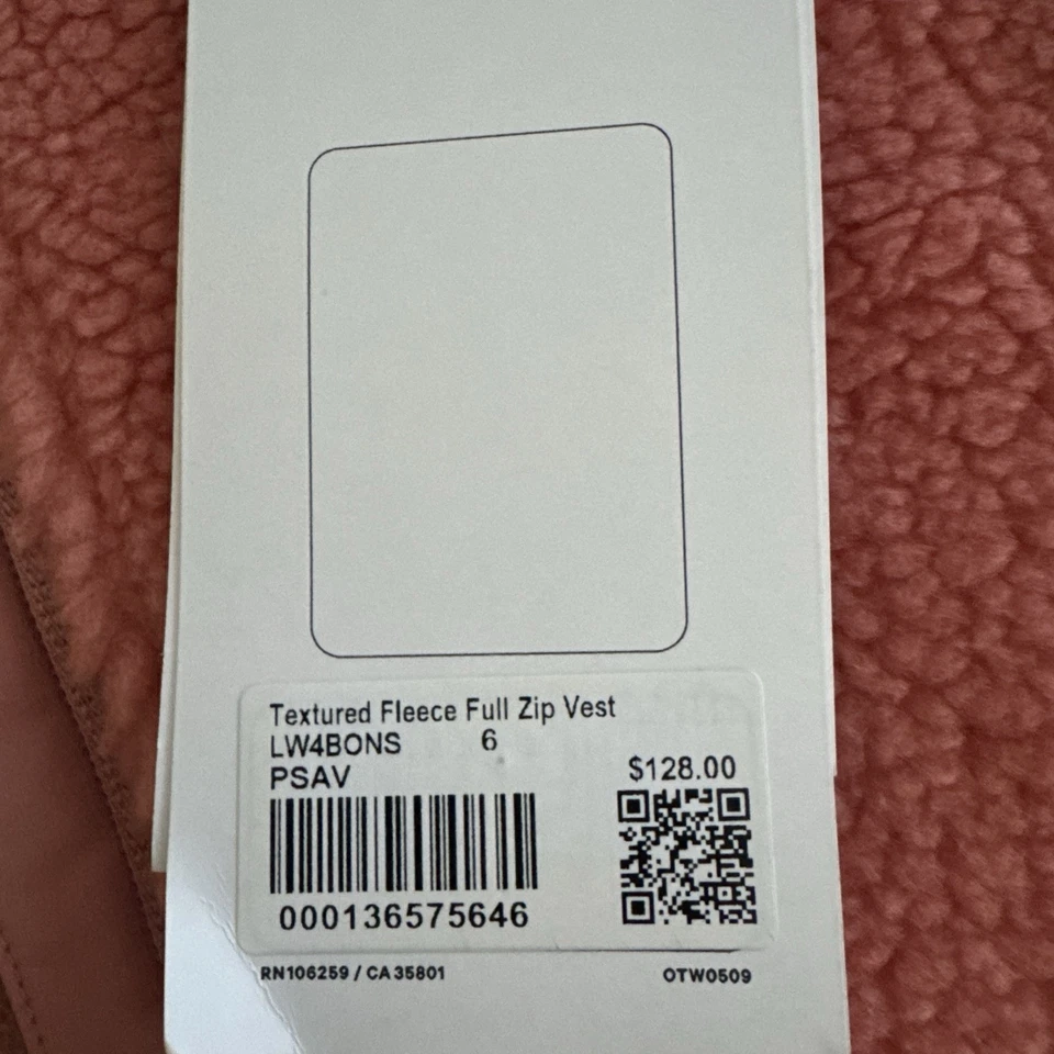 Chaleco Lululemon de vellón texturizado con cremallera completa Foto 3 de 4