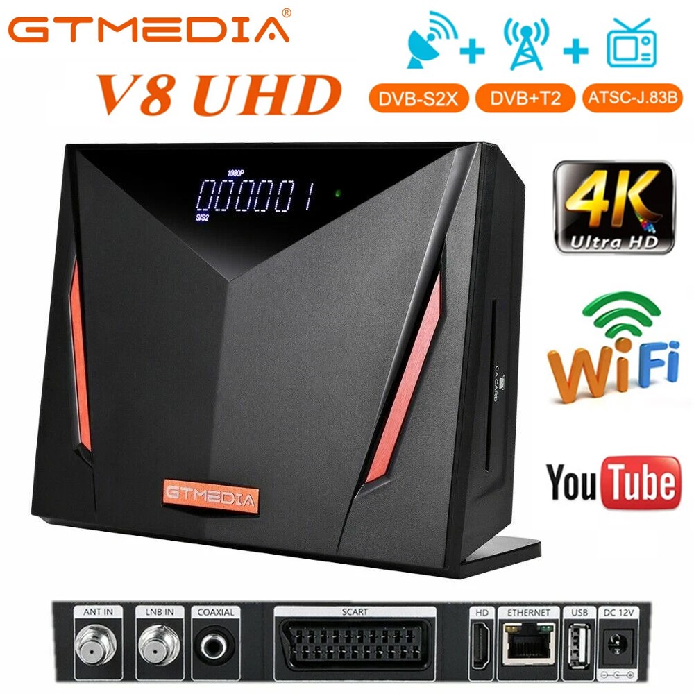 FTA DVB S2/S2X/T/T2/C/ATSC-J.83B Combo TV Box Satellite Rece