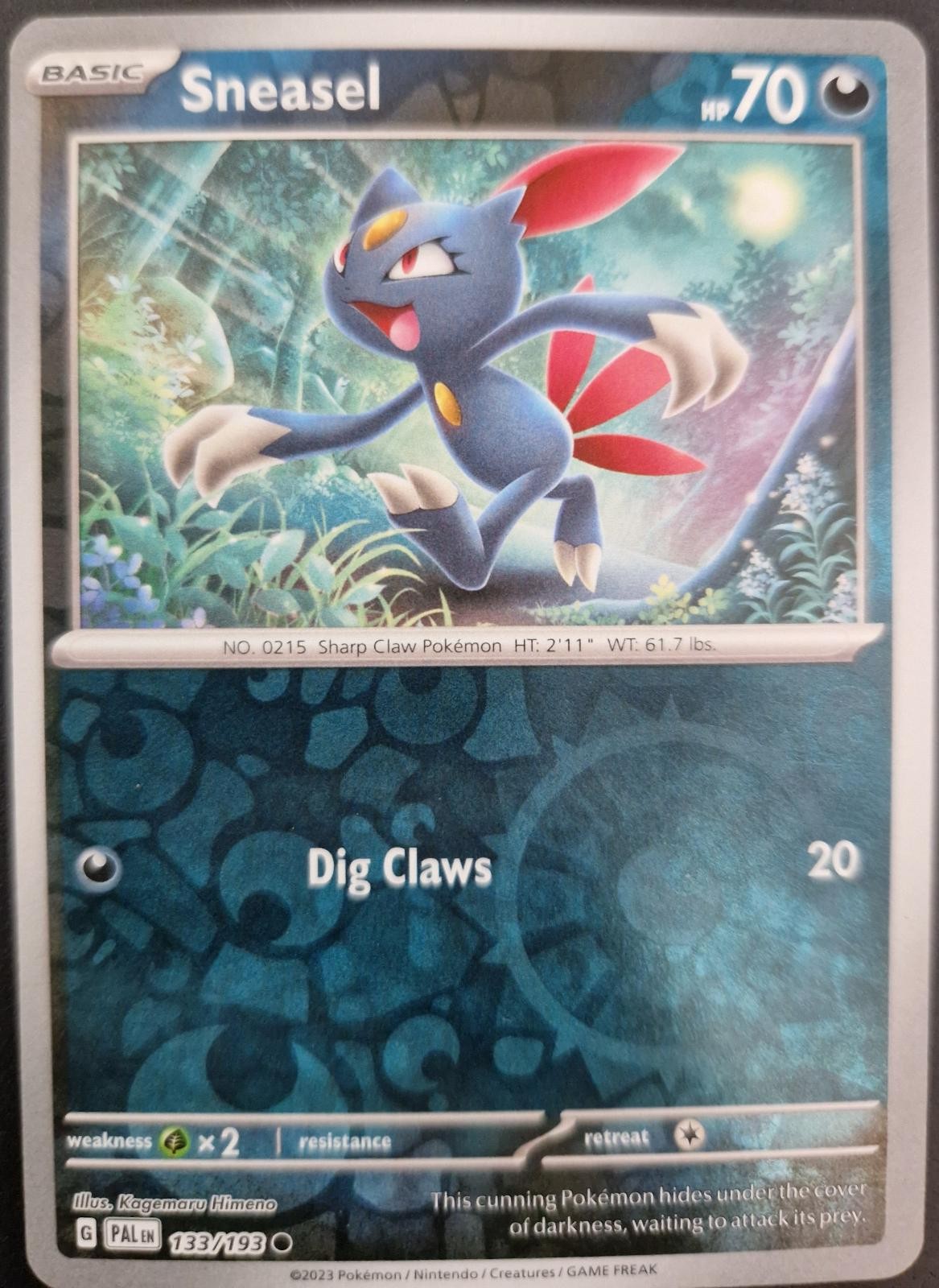 Pokemon Sneasel Common 133/193 Paldea Evolved Reverse Holofoil NM
