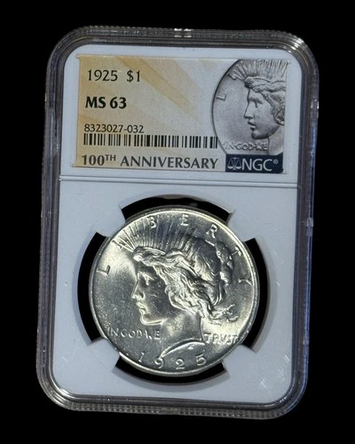 1925 Peace Silver Dollar * NGC MS63 * 100th Anniversary