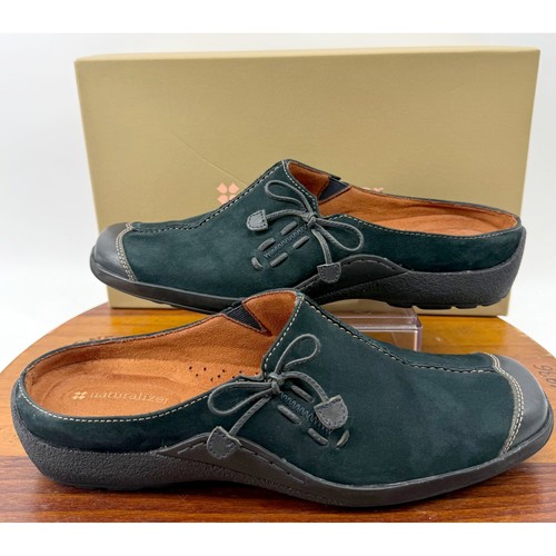 Scarpe zoccoli Naturalizer donna Imperial Mules dettagli blu navy 9 pelle scamosciata usate in ottime condizioni - Foto 3 di 9