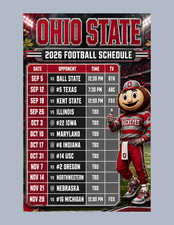 Ohio State College Football Buckeyes 2026-27 Magnetic Schedule. 4.8 x7.5"