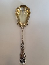 Sterling Silver Sugar Spoon Pretty Floral Design 5.5 Inches  With Slight Nick 