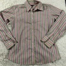 Lands End womens 8 button down collared shirt long sleeve classic