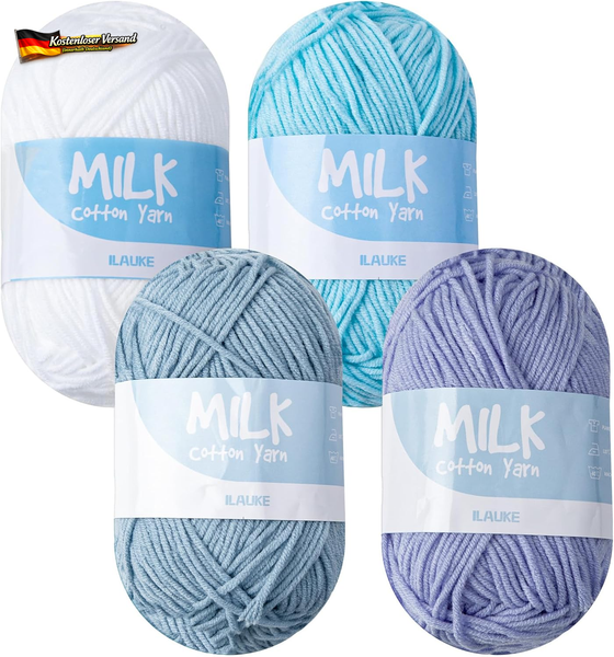 HäKelgarn 600G(12X50G), Ilauke Wolle Zum HäKeln, Hand Knitting Yarn Set, Weiche-image
