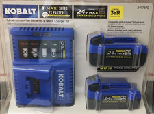 NEW Kobalt 24v Max 2-Pack 4Ah Lithium Battery/Charger Kit KBCD 2424-03 "Sealed"