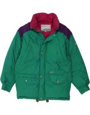 DIADORA Mens Padded Jacket UK 38 Medium Green Colourblock Polyester CQ67