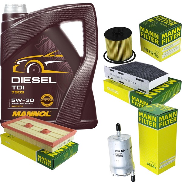 Mann Inspektionspaket 5L Mannol Diesel TDI 5W-30 FüR VW Golf V 1.6 FSI-image