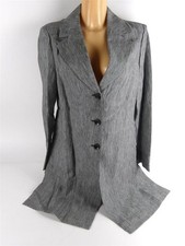 Elegance Paris Damen Leinen Mantel Sommermantel langarm grau meliert 40 NEU (WM)