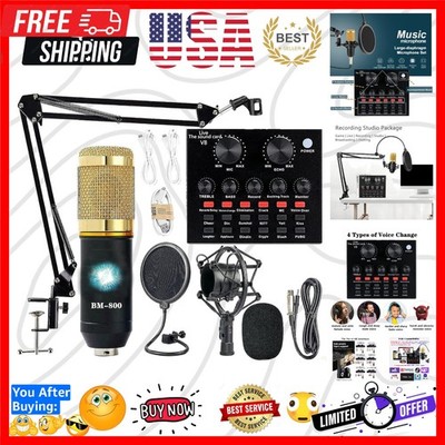 Podcast Equipment Bundle, BM-800 Recording Studio Package with Voice Changer,...