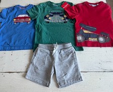 Boy's HANNA ANDERSSON/H M Size 100 4 Car Theme Shirt Gray Shorts Lot