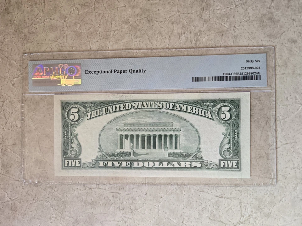 1950 $5 Dollar Bill Federal Reserve Note PMG Graded 66 EPQ Philadelphia - Image 2 of 2