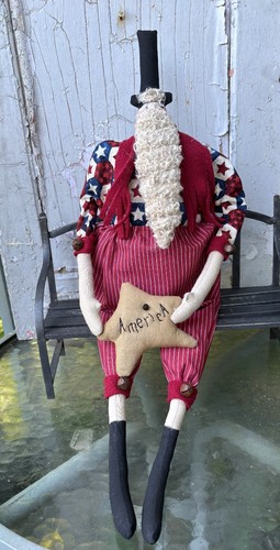 Primitive Americana Santa Doll/Handmade