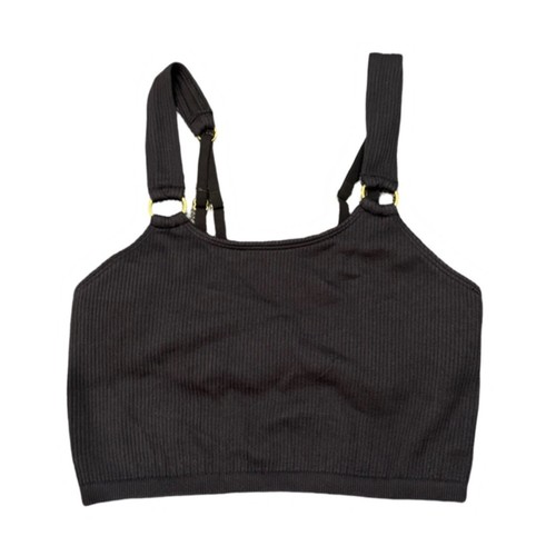 aerie Seamless Ring Longline Ribbed Bralette - Black Size XS - Picture 1 of 5