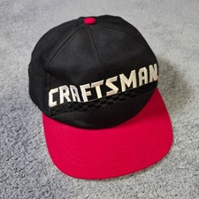 Craftsman Mens OSFA Snapback Hat Black Red Vintage Racing Logo Made in USA