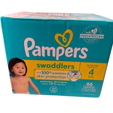 Pampers Swaddlers Size 4 66 Count Diapers 1 Pack New