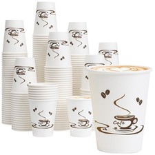 Lamosi 500-Pack 12oz Disposable Paper Coffee Cups Hot/Cold Beverage Leak-Proof