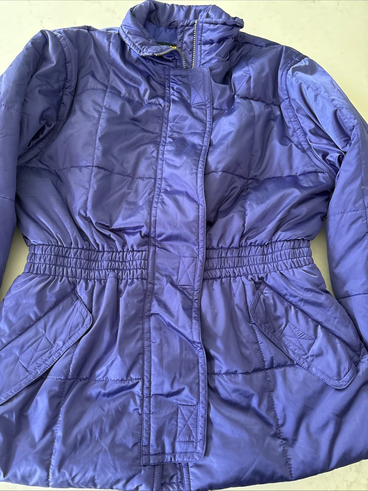 Eddie Bauer EBTEK Women's Sz L Purple Ski Snow Cold Jacket Zip Up Vintage 90s