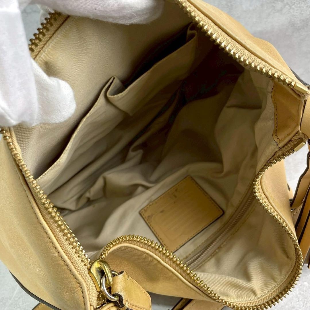 Coach Yellow 2-Way Leather Shoulder Bag 22381 Turn Lock - Women's
