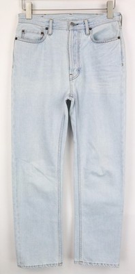 ACNE STUDIOS Log Damen Jeans W24/L32 Loose Washed Hellblau Baumwolle Freizeit *