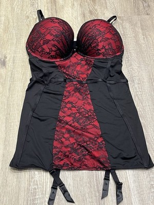 Ann Summers sexy Straps-Trägertop Double Boost rot & schwarz Größe 16-18 D-DD