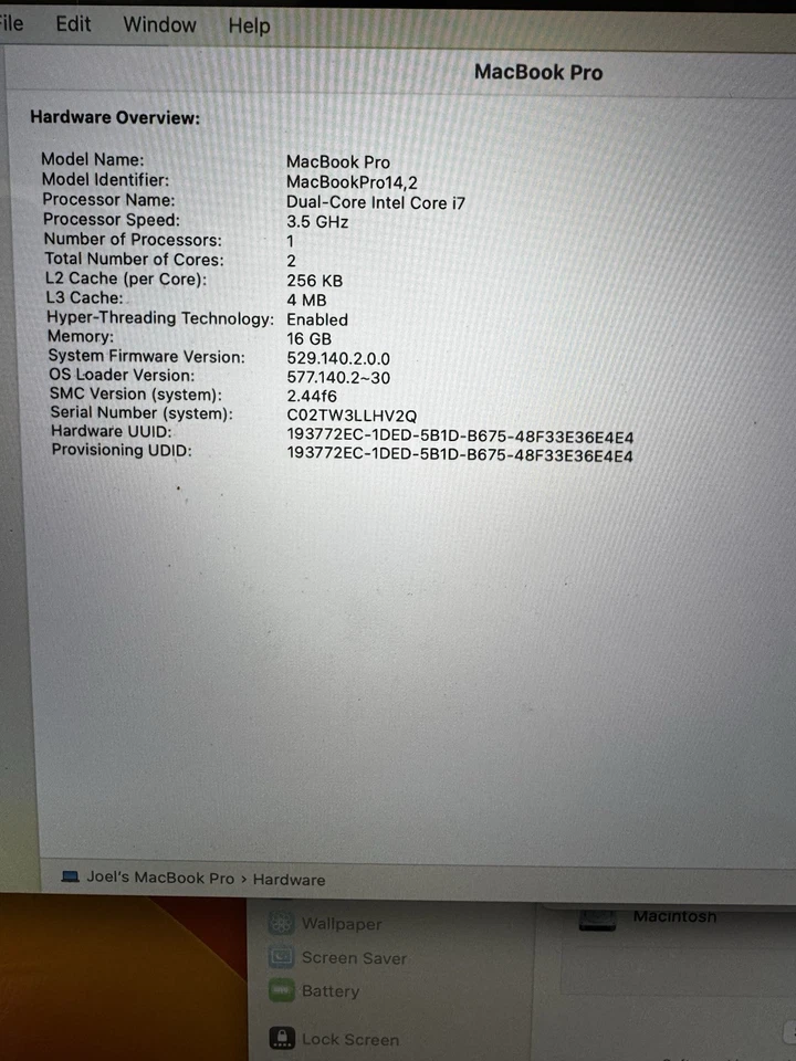 Apple MacBook Pro 13" 2017 · i7 · 16GB · 256GB, photo 2 of 5