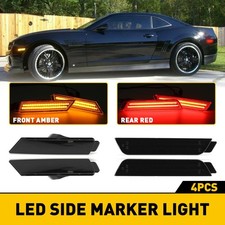 For 2010-2015 Chevy Camaro LED Bumper Side Smoked Marker Lights Lamps Set 4x GUS