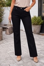 Escada Sport Womens Black Straight Leg Pants Size 38 EU Designer Casual Trousers