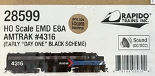 Rapido Trains  HO scale  Amtrak  EMD E8A #4316  DCC Sound - 28599
