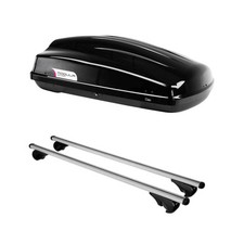 Roof Bars & Roof Box 340L for Nissan Qashqai 2014-2024 With Raised Rails