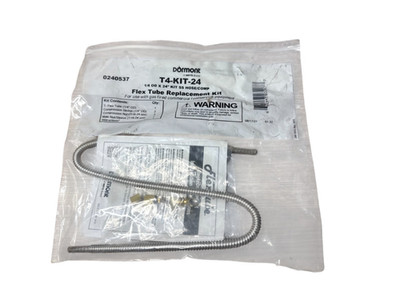 Dormont T4-KIT-24 Flex Tube Replacement Kit 1/4'' OD x 24'' SS Hose/Compression