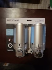 Better Living Aviva 2 Shower Dispenser Shampoo Soap Dispenser Organizer Hooks