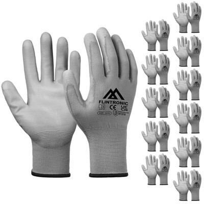 12 Paar Arbeitshandschuhe, Nylon Arbeit Handschuhe für Herren und Damen, Gart...