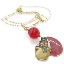 Reclaimed Treasures--Rustic Snowman Necklace By SoniaMcD