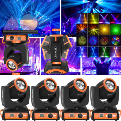 4PCS 230W 7R Sharpy 17 Gobos Moving Head Beam Stage Lighting Zoom 8+16Prism DMX