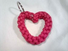 Paracord 2 color Heart Keychain Hand made Color yellow and Black