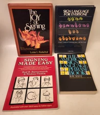 4 Sign Language Signing Illustrated How-To Learning Teaching Books Book Lot