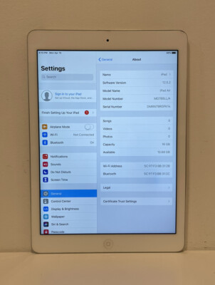 Apple iPad Air 1st Gen. 16GB, Wi-Fi, 9.7in - Silver - Please Read