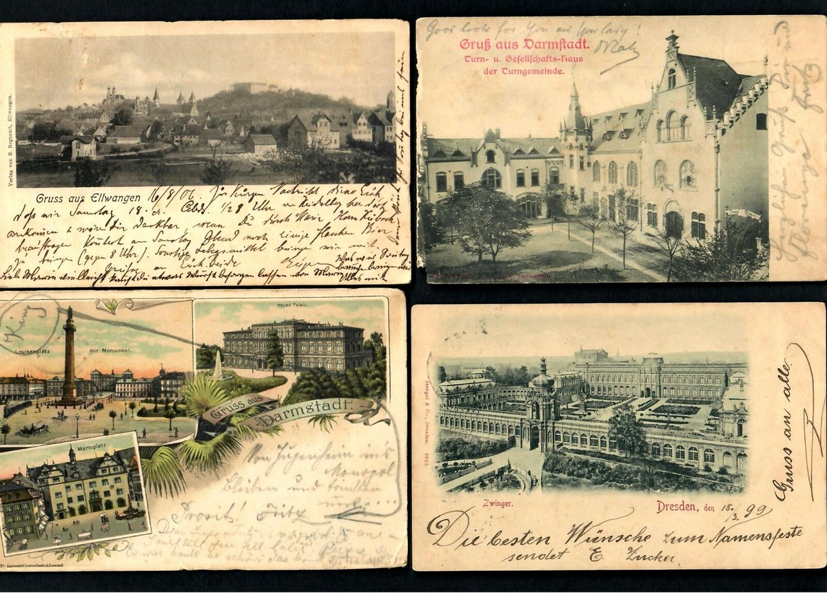 人形　GRUSS aus　Wien GRd 4 pcs.Gruss Aus Darmstadt Multi views, Dresden Z Winger