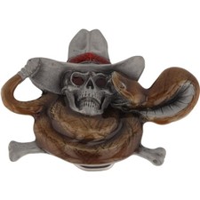 Snake Rattlesnake Diamondback Skull Western Cowboy Gift NOS Vintage Belt Buckle