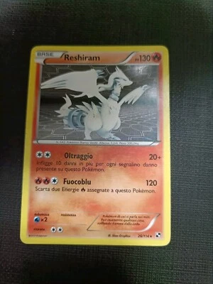 RESHIRAM 26/114 Rara Holo Foil En Español POKEMON NEGRO Y BLANCO - Imagen 1 de 3