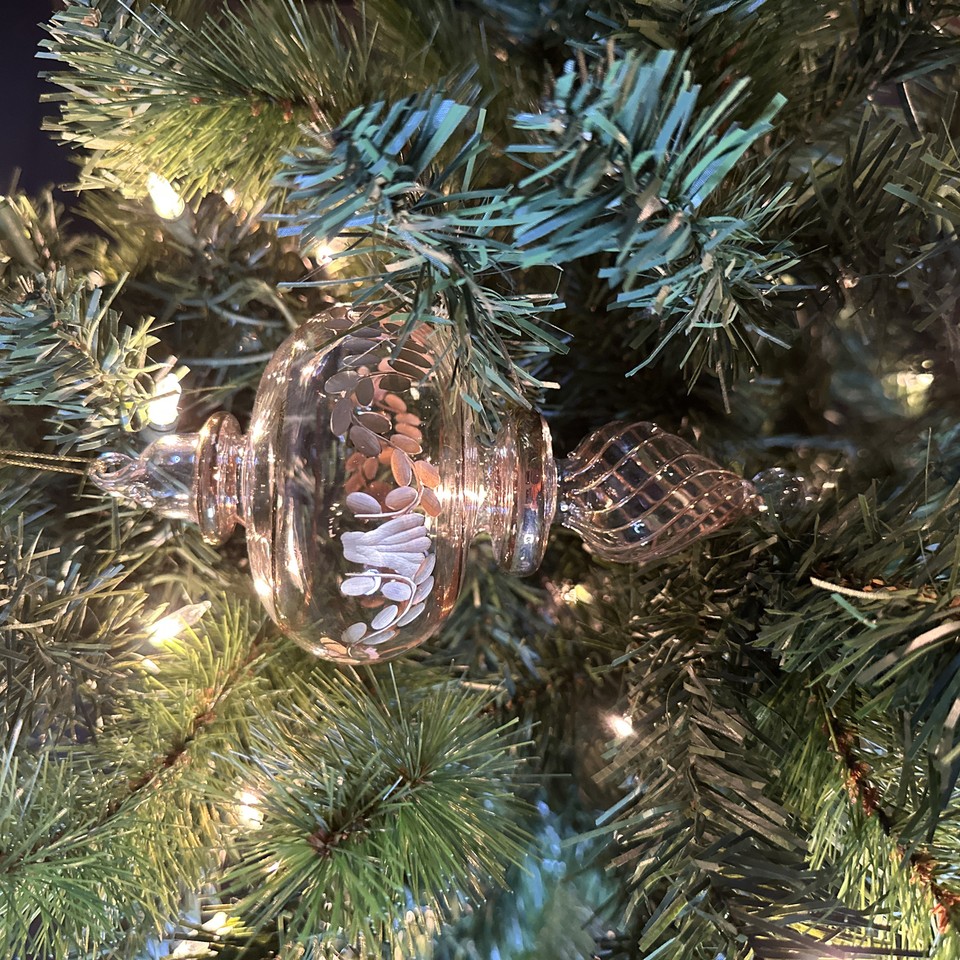 Vintage Blown Glass Hand Painted Gold Accent Spiral Ornament eBay