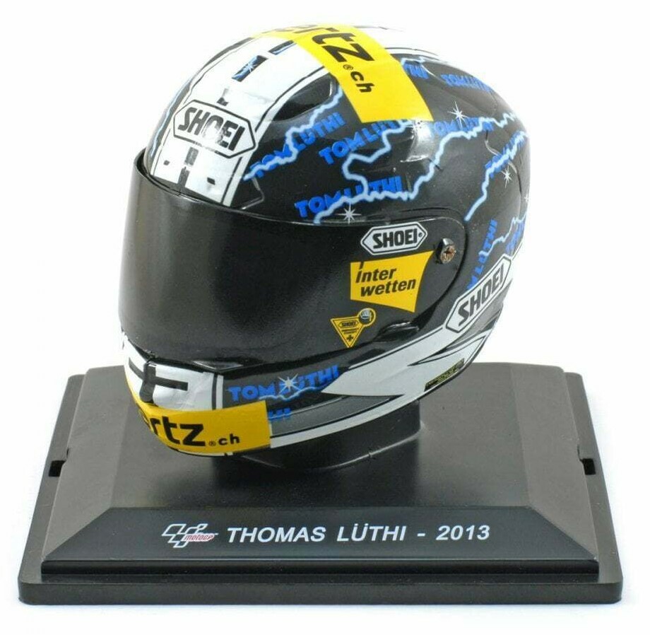 DEAGOSTINI 1/5 SHOEI RACE HELMET THOMAS LUTHI MOTO2 MOTOGP CHAMPIONSHIP 2013