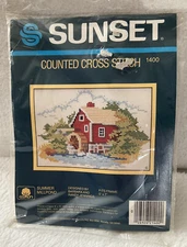 Sunset Designs Counted Cross Stitch Kit Summer Millpond #1400 5" x 7" Sealed