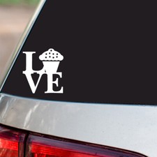 Love Cupcake Sticker Food Cake Yummy all chrome and regular vinyl colors